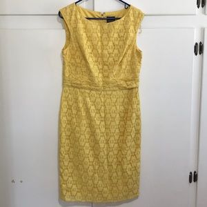 Adrianna Papell dress in mustard yellow